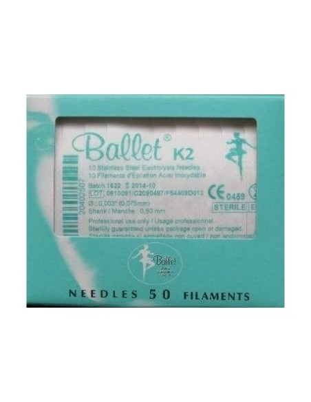 Aghi Ballet in acciaio inox - K2- 50 pz scatola verde