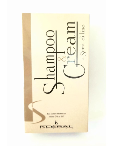 KLERAL-Box capelli ai semi di lino -Shampoo e crema da 150 ml.